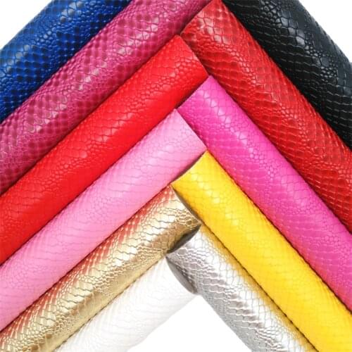 Python Embossed Synthetic Leather Faux Fabric Sheets Felt Backing Vinyl Fabric For Earrings bags Bows DIY 21X29CM GM2175A