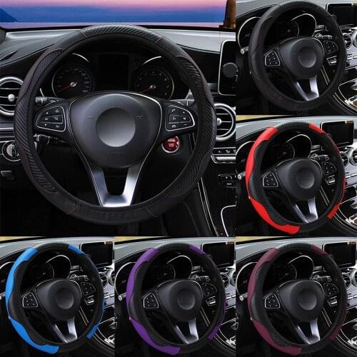 Universal Auto Car Steering Wheel Cover Anti-Slip Faux Leather Fit 38cm Steer Wheel Covers Car Interior Decoration