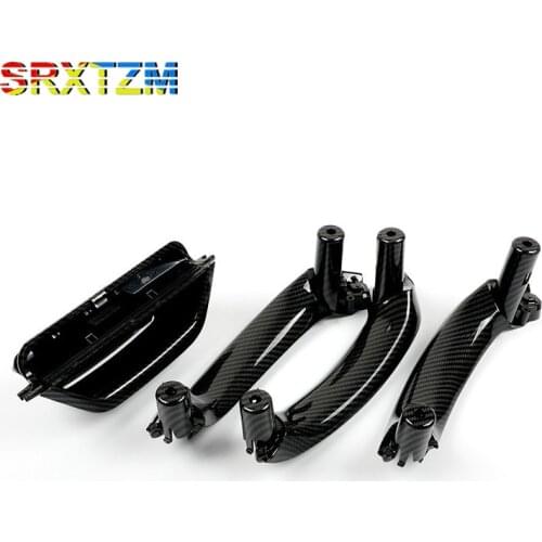 Car Front Left Door Inner Handle Pull Trim Interior Panel Handle ABS Carbon Fiber For BMW X3 F25 X4 F26 2011-2016 Auto Accessori