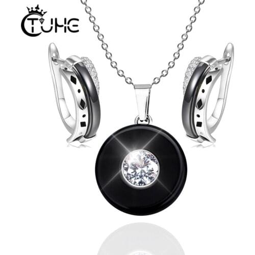 Jewerly Sets Wedding Bridal Set Crystal Earring Necklace Jewelry Women Ceramic Rhinestone Australia Crystal Jewelry for Women