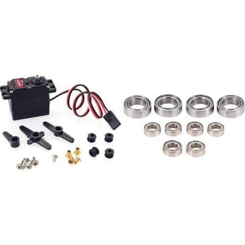1 Set RC Car Drive Shaft Gear Bridge Front Axle Full Metal Kit & 1 Set Analog Gear Servo 3.5Kg Torque