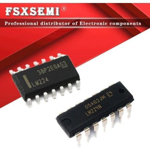 10pcs LM224 LM224N DIP-14 LM224DR SOP-14 Low Power Quad Operational Amplifiers IC