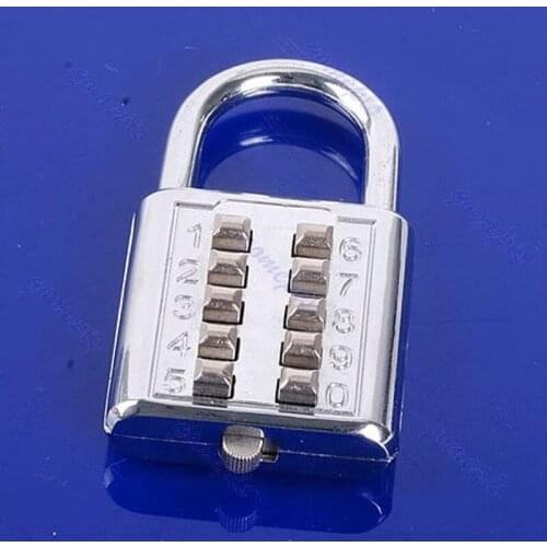 5 Digit Push-Button Number Combination Luggage Travel Code Lock Padlock