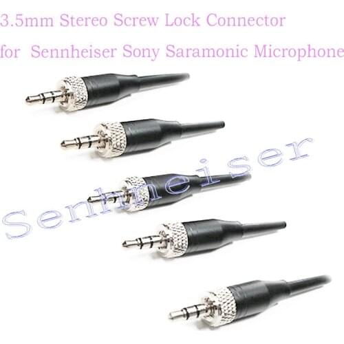 5Pcs 3.5mm Stereo Screw Lock Connector for Pro Sennheiser EW100 EW300 EW500 G1 G2 3 Sony Saramonic Microphone Spare Plug Adapter