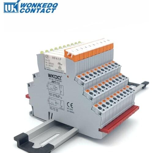 10Pcs BPT1.5 Electrical Connector Push-in Module With Plug-in Miniature Power Relay 5V 12V 24V Din Rail Terminal Block BPT 1.5
