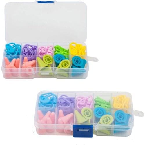 60Pcs/Set Knitting Crochet Locking Stitch Markers Mix Color and 20 Pieces 2 Sizes Knitting Needles Point Protectors/ Stopper