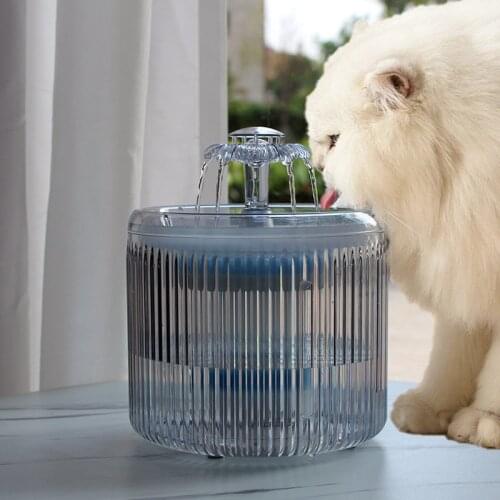 2.6L Ultra Quiet Automatic Cat Water Fountain Waterfall Dog Water Dispenser Transparent Drinker for Cat Pet Dog Drinking Feeder