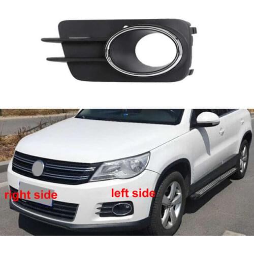For VW Tiguan 2010 2011 2012 Front Fog Lamp Frame Anti Fog Lamp Cover Front Bar Grille Decorative Cover with Bright Circle