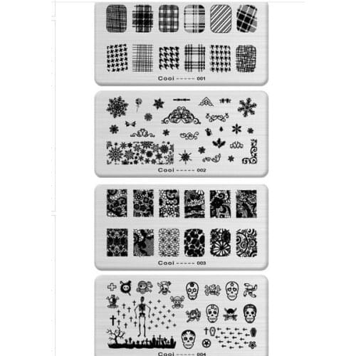 12 styles Nail Template Cooi Series Nail Art Plate Stainless Steel Image Konad Nail Art Stamping Template DIY Nail Tool jk17