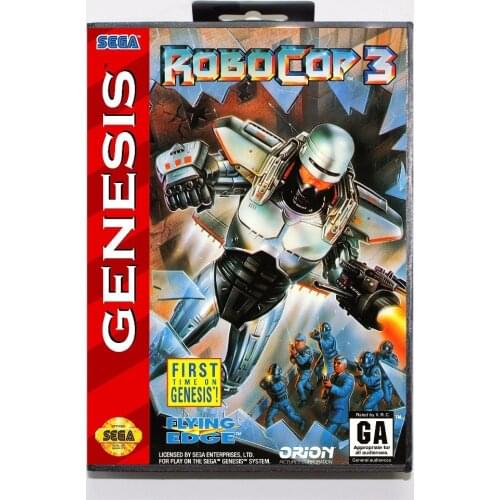 Robocop 3 Game Cartridge 16 bit MD Game Card With Retail Box For Sega Mega Drive For Genesis