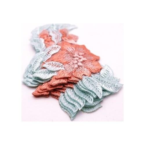 10Pcs Ivory Lace Applique Handmade Lace Flower Bride Wedding Dress Yellow Red Lace Accessories Patch