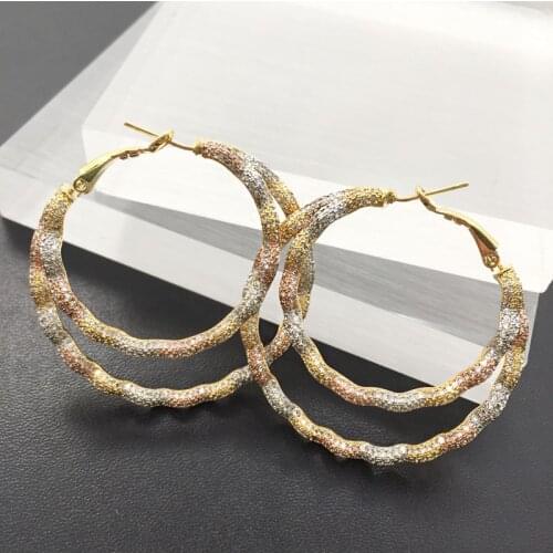 Lanyika Fashion Jewelry Distinctive Abstract circle Big Ear Loops Luxury Wedding Party Romantic Bridal Daily Best Gift