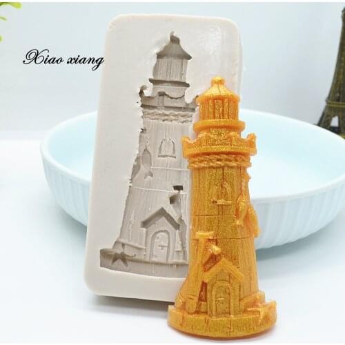 Luyou 1pcs Lighthouse Cake Border Silicone Mold Fondant Mold Chocolate Mold Cake Decorating Tools Birthday Cake Mould FM1811