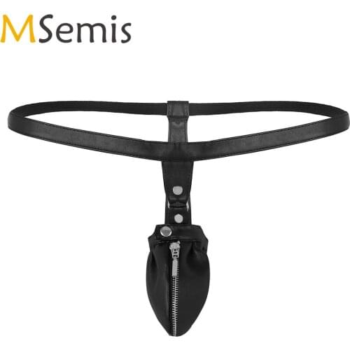 Mens Micro Mini Jockstrap Bikini G-string Briefs Sexy Sissy Zipper Leather Penis Pouch Underwear Gay Hot Open Butt Tangas Thong