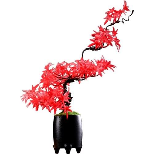 New Chinese Style Artificial Greeting Pine Bonsai Model Room Living Room Entrance Restaurant Light Luxury Vase Potted Creative