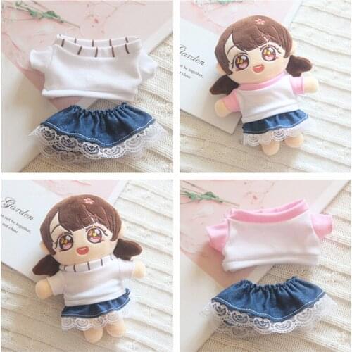 Doll Clothes Sweater skirt T-shirt for 20cm Idol Dolls Accessories Plush Dolls Clothing Stuffed Toys Gift Korea Kpop EXO Dolls