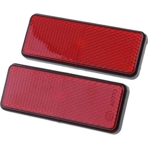 Pair of Red Rectangle Reflectors Universal for Motorcycle Motorbike ATV Scooter Dirt Bike