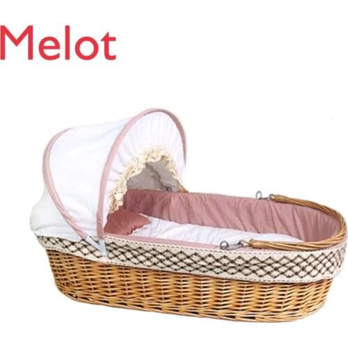 Infant Carrier Go out Portable Basket Rattan Car Baby Basket Bed Car Coax Sleeping Basket Bassinet