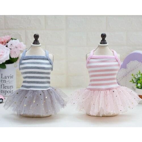 Causal Dresses Clothing for Poodle Pug Classic Knitted Dog Dress Vest Bronzing Sling Skirt for Puppy Cat Sweet Pups Clothes Slim