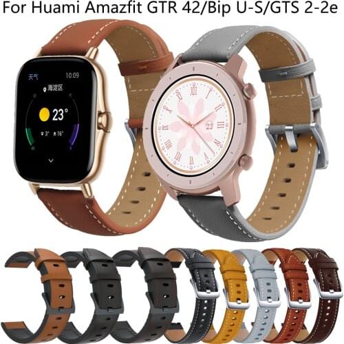 20mm For Huami Amazfit GTR 42 sport Band For amazfit GTS 2/2e/ bip U S leather strap Quickly Replace Smart Accessories Correa