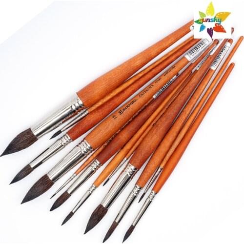 Spain ESCODA ARTESANA 1004,Watercolor brush Round head,Horse hair,black soft hair has slight natural elasticity,for beginners