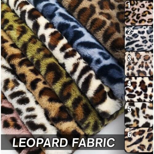 100*160cm Leopard Pattern Super Soft Plush Fabric Faux Rabbit Fur Fabric For Handmade Stuffed Toys Sewing Garments Blanket