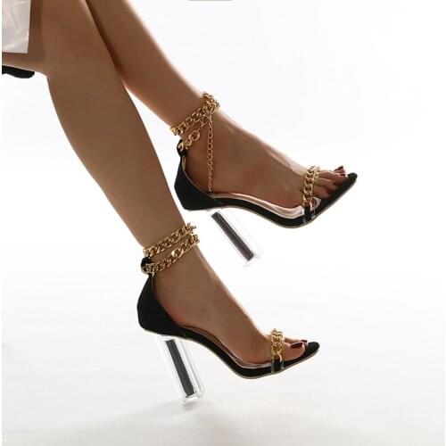 Sexy crystal high-heeled sandals shoes open toe women pumps shoes size 35-45
