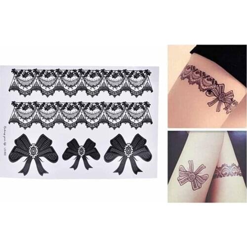 Temporary Tattoo Tattoo Leg Portion Sexy Stockings Lace Tattoo Stickers Black