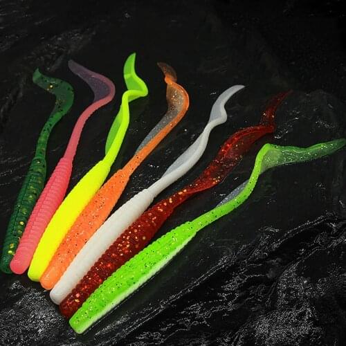 WALK FISH 8PCS/Lot Worm Swimbait Soft Lures Fishing Jig Wobblers 10cm 2g Smell With Salt Silicone Artificial Bait Bass Carp