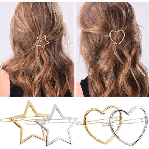 Hair Clip Star Shape Hollow Metal Hair Pin Hair Barrette Hair Accessories for Women Girls Headwear Hair Accessories