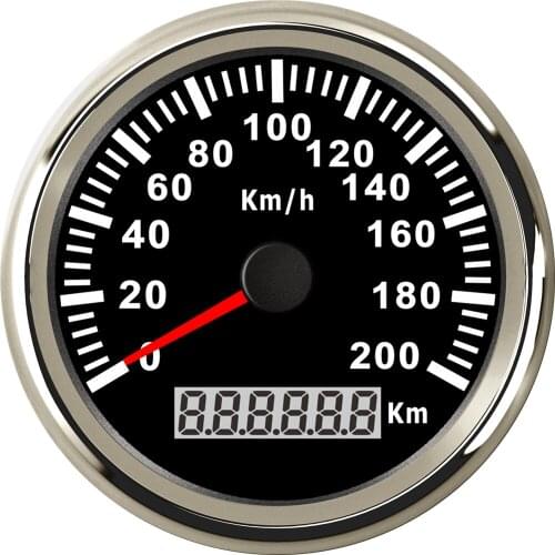 1pc Auto 0-200km/h GPS Speed Gauges 85mm Motorcycle Waterproof Speedometers Blue Backlight White Speed Indicators for Ships RV