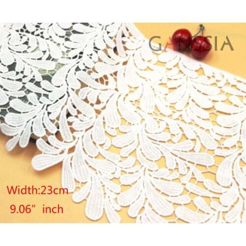 1yard/lot Width:23.0cm Milk White Flower Embroidered Knitting DIY lace for garment,embellish for dress,scrapbooking(ss-957)