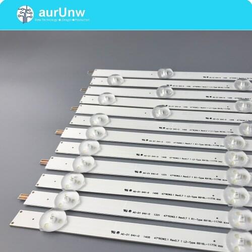 100%NEW 12 PCS/set perfect compatible LED backlight strip for 47LE5500 47lp360c 47LN519 LC470DUE (SF)(R1) LC470DUE(SF)(R4)