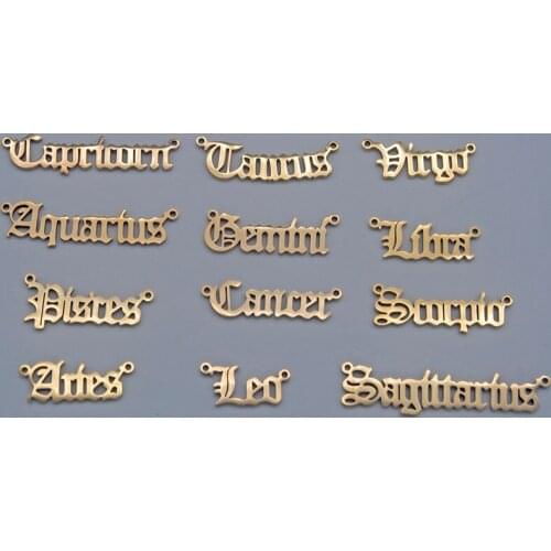 12 Zodiac Letter Constellations Charms Pendants Necklace Women Virgo Libra Scorpio Sagittarius Capricorn Aquarius Birthday Gift