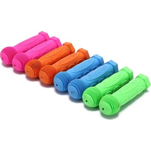 2021 Rubber Grip Handle Bike Handlebar Grips Cover Anti-skid Bicycle Tricycle Skateboard Scooter For Child Kids Blue Red