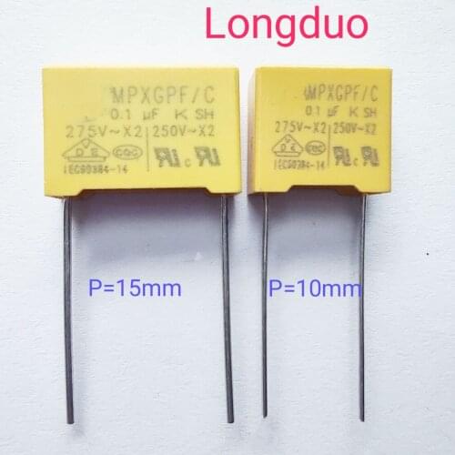 30PCS 100nf 0.1uf 250VAC 275VAC Type X2 Metallized Polypropylene Film Capacitors