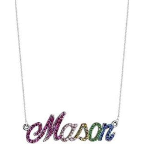 3UMeter 2020 New Color Rhinestone Necklace Pendant for Women Hip Hop Letter Necklace Name Personalized Custom Necklace Gold Gift