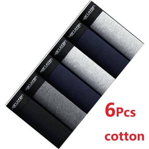 6PCS/Lot MenS Underwear Boxer Shorts Cotton Breathable Sexy High Quality Men Panties Shorts Underwear Mail Bag