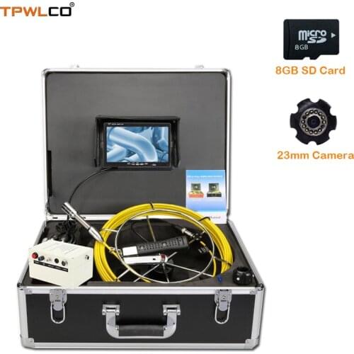 7inch TFT LCD Industrial Drain Sewer Camera System DVR Function 20m Cable 23mm Waterproof Endoscope Video Camera With 12pcs LEDS