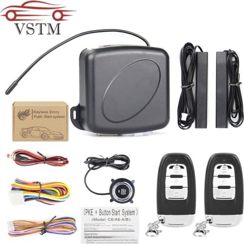 12V Auto Car Alarm One Start Stop Button Engine Push Button RFID Lock Ignition Switch Keyless Entry Starter Antitheft System