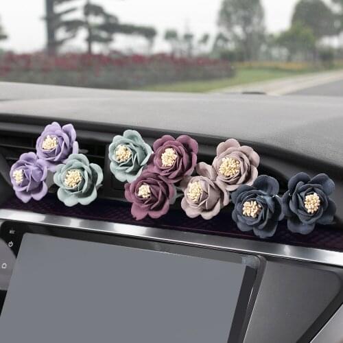 Flower Car Decoration Car Air Fresheners Fragrance Scent Diffuser Auto Outlet Car Smell Scent Vent Clip Car Accessories For Lady