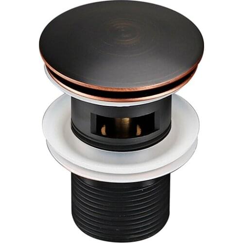 Bagnolux Matte Black Gold Edge Bathroom Drainage Implement Round Pop-Up Corrosion-Resistant Easy To Clean Drainage Implement