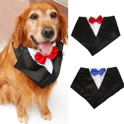 Dog Bandana Bowknot Design Dress-up Exquisite Pet Large Dog Triangle Bib for Party