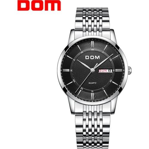 DOM Watch Men Fashion Top Brand Luxury Steel Wristwatches Mens Quartz Sports Watches
