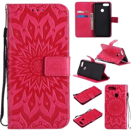 Sunflower Pattern Case for fundas Huawei Honor 7X Case for Huawei P20 Pro Lite / P8 P9 P10 Lite Case Mate 10 Lite + Card Holder