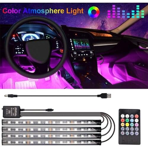 Car Decoration Light Interior Atmosphere Light RGB LED Strip Light USB Charge