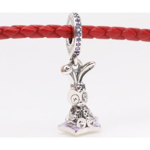 DoDoFly New 925 Sterling Silver De Paradise Star Delu Purple Star Rabbit Pendant Fit original Bracelets
