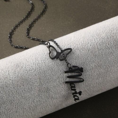 Names Butterfly Customized Name Necklace Custom Namplate Necklace New Fashion Collares Personalized Jewelry Girl Gift for Party