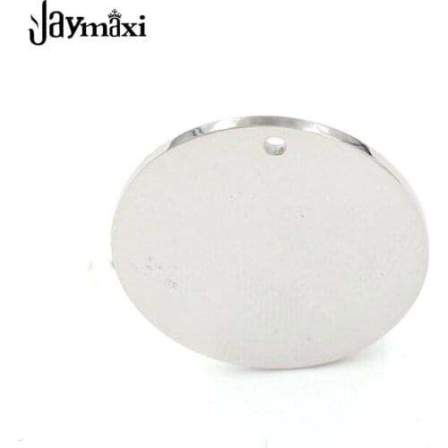 Jaymaxi 8-30mm Stainless Steel Round Tag Pendant Mirror Polished Stamping Blank Custom Engrave Charm 20Pieces/lot