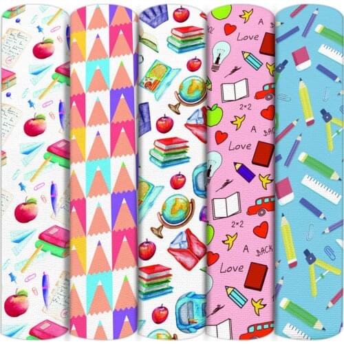 Back To School Pencil Polyester Cotton Fabric For Patchwork Tissue Kids Home Textile Sewing Doll Dress Curtain,1Yc15568
